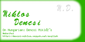 miklos dencsi business card